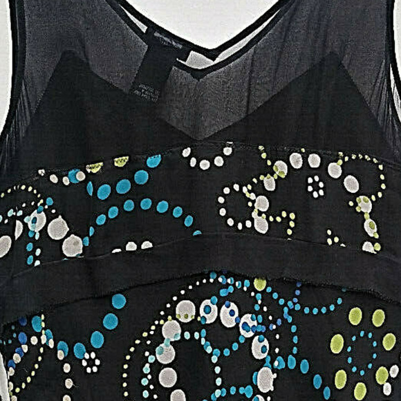 Black Sleeveless Floral Top Medium - Picture 7 of 8